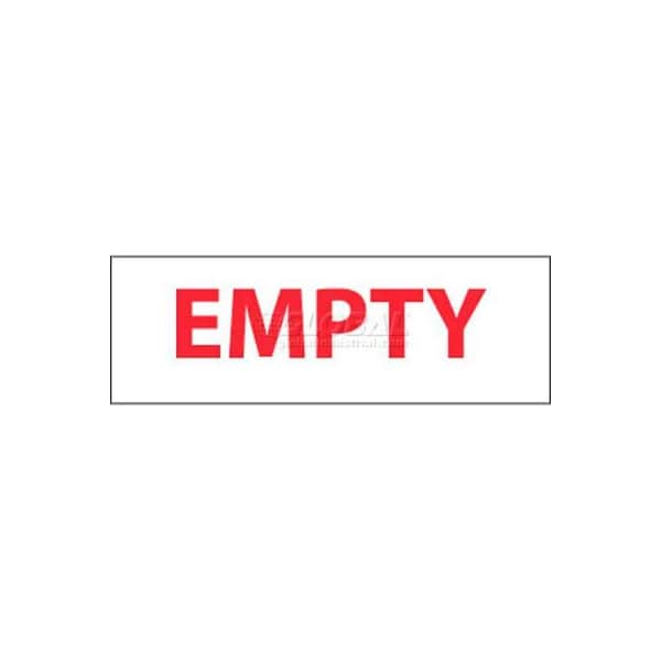 NMC Cylinder Sign, Empty, 4in X 12in, White/Red